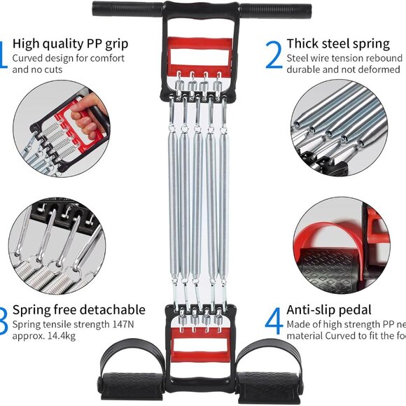 3 in 1 Chest Clip Muscle Pedal Spring Chest Expander , Pedal Puller ((1 Pack)) - Picture 6 of 15